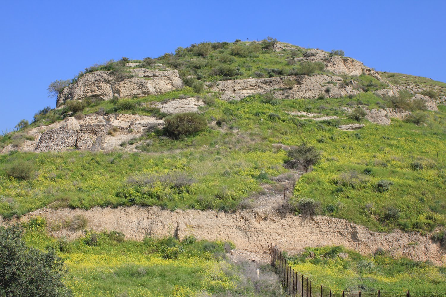 上图:格拉森(今 Kursi)的山崖,传统认为这就是二千猪闯下山崖投在海里的地方。