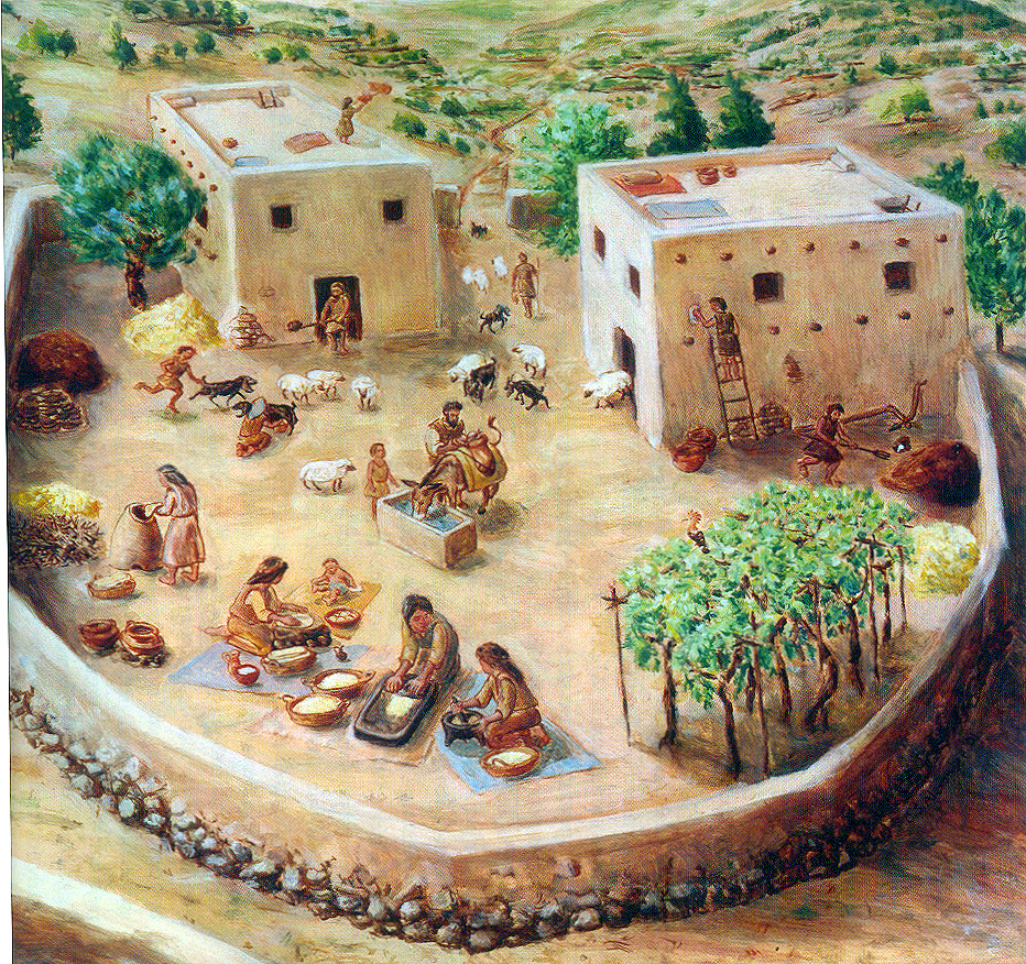 上图:以色列人的家族大院,被称为「父亲的家室」(Bet Ab)。Bet Ab由同一家族的一些房子和一个公共空间组成,每个房子居住着一个家庭。每个家庭有自己的土地,但所有的家庭听从同一个大家长。Bet Ab是古代以色列社会的基础单元,可能几代同堂,居住着家长夫妻、儿子、儿媳、孙子、孙媳、未婚子女、奴仆、雇工、寄居的客人、寡妇、孤儿。其中雇工、寄居的客人属于「外人」。主耶稣说:「在我父的家里有许多住处;若是没有,我就早已告诉你们了。我去原是为你们预备地方去」(约十四2),意思就是把教会聘为新娘,然后要回到「父亲的家室」去准备建造新的房子,迎娶新娘。