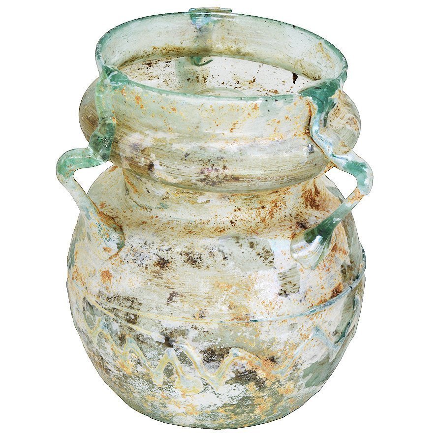 上图:耶路撒冷出土的主后3世纪玻璃膏油瓶。